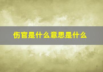 伤官是什么意思是什么