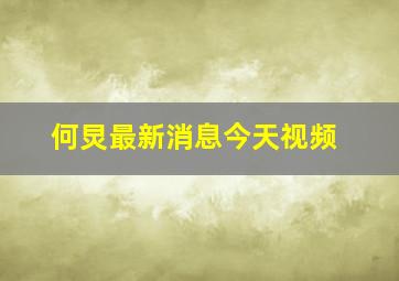 何炅最新消息今天视频