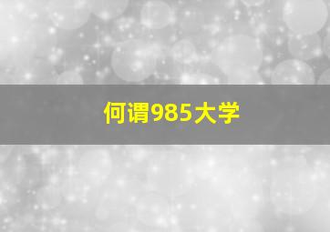 何谓985大学