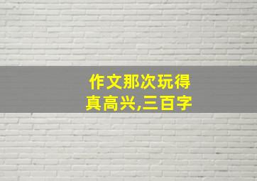 作文那次玩得真高兴,三百字