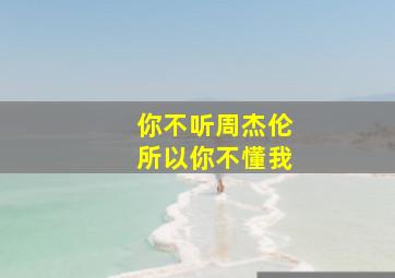 你不听周杰伦所以你不懂我