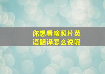 你想看啥照片英语翻译怎么说呢