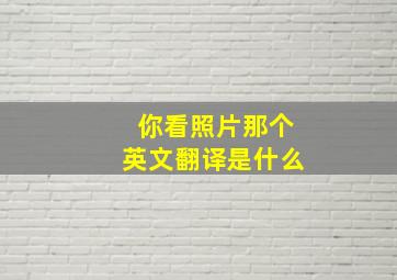 你看照片那个英文翻译是什么