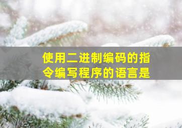 使用二进制编码的指令编写程序的语言是