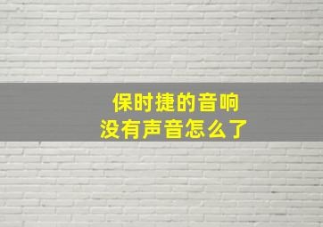 保时捷的音响没有声音怎么了