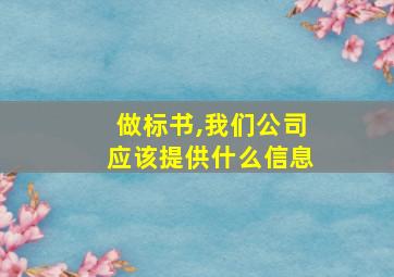 做标书,我们公司应该提供什么信息