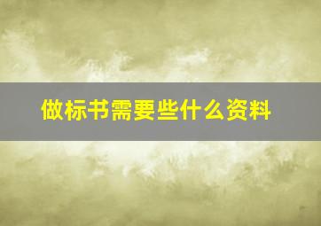 做标书需要些什么资料