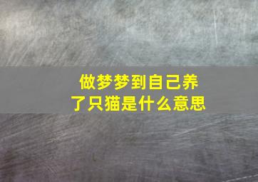 做梦梦到自己养了只猫是什么意思