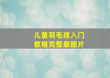 儿童羽毛球入门教程完整版图片