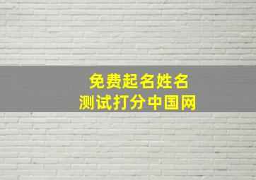 免费起名姓名测试打分中国网