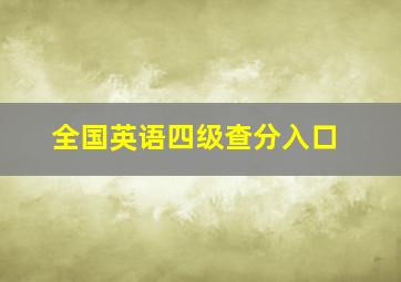 全国英语四级查分入口