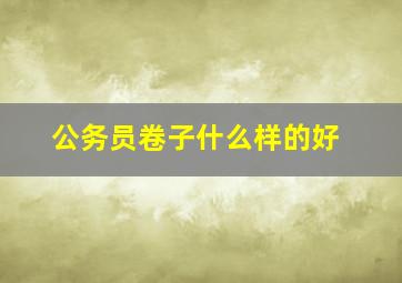 公务员卷子什么样的好