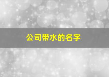 公司带水的名字