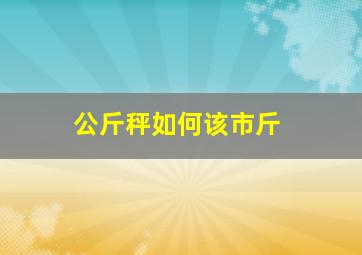 公斤秤如何该市斤