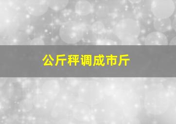 公斤秤调成市斤