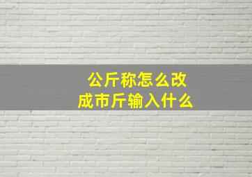 公斤称怎么改成市斤输入什么