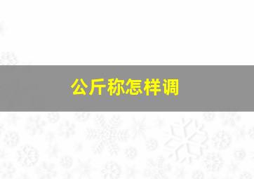 公斤称怎样调