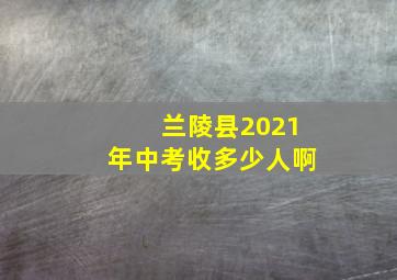 兰陵县2021年中考收多少人啊