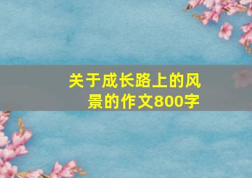 关于成长路上的风景的作文800字