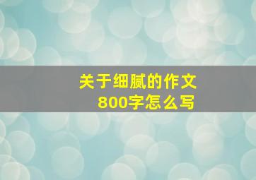 关于细腻的作文800字怎么写