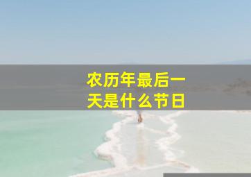 农历年最后一天是什么节日