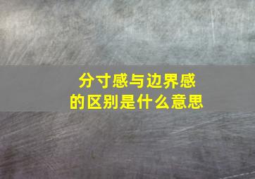 分寸感与边界感的区别是什么意思