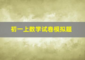 初一上数学试卷模拟题