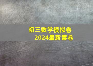 初三数学模拟卷2024最新套卷