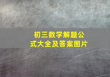 初三数学解题公式大全及答案图片