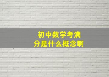 初中数学考满分是什么概念啊