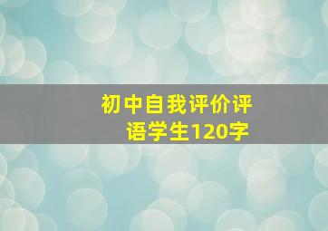 初中自我评价评语学生120字