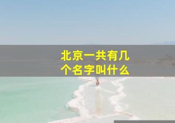 北京一共有几个名字叫什么