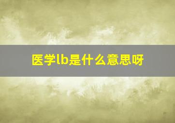 医学lb是什么意思呀