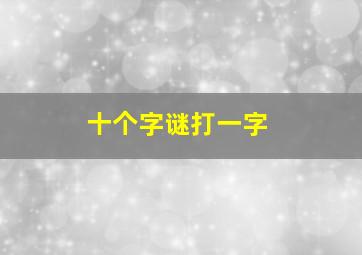 十个字谜打一字