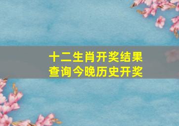 十二生肖开奖结果查询今晚历史开奖