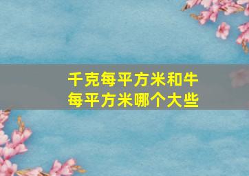 千克每平方米和牛每平方米哪个大些