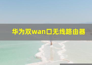 华为双wan口无线路由器