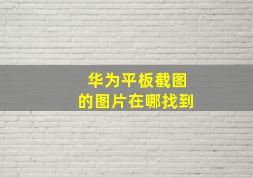 华为平板截图的图片在哪找到