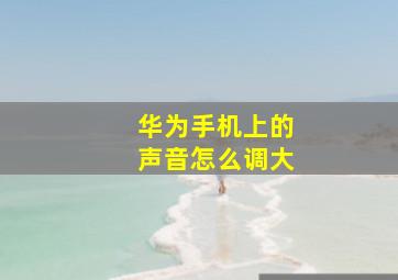 华为手机上的声音怎么调大