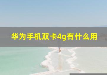 华为手机双卡4g有什么用