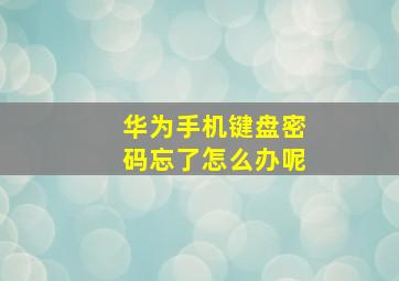 华为手机键盘密码忘了怎么办呢