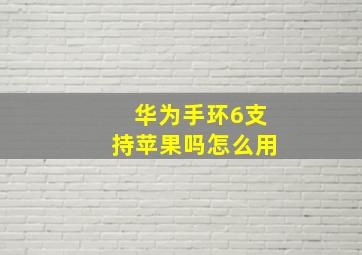 华为手环6支持苹果吗怎么用