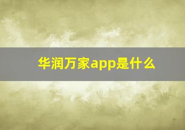 华润万家app是什么