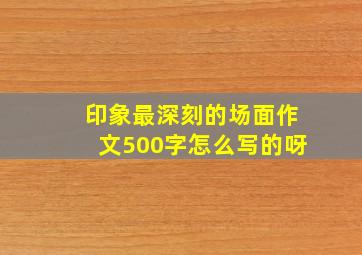 印象最深刻的场面作文500字怎么写的呀