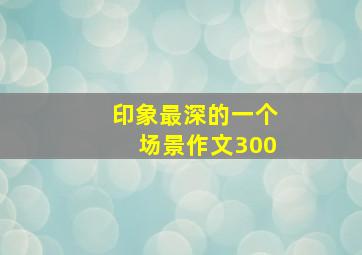 印象最深的一个场景作文300