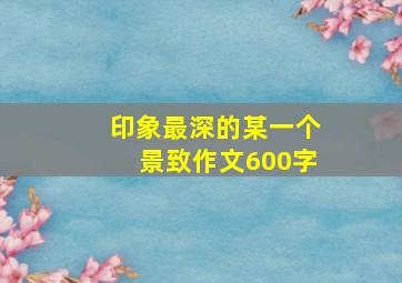 印象最深的某一个景致作文600字