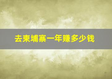 去柬埔寨一年赚多少钱