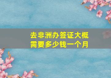 去非洲办签证大概需要多少钱一个月