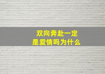 双向奔赴一定是爱情吗为什么