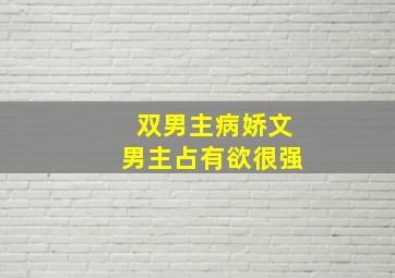 双男主病娇文男主占有欲很强